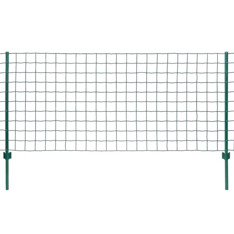 Eurohegn 20x1,2 m Stål med 11 Stolper Grøn