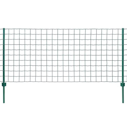 Eurohegn 20x1,2 m Stål med 11 Stolper Grøn