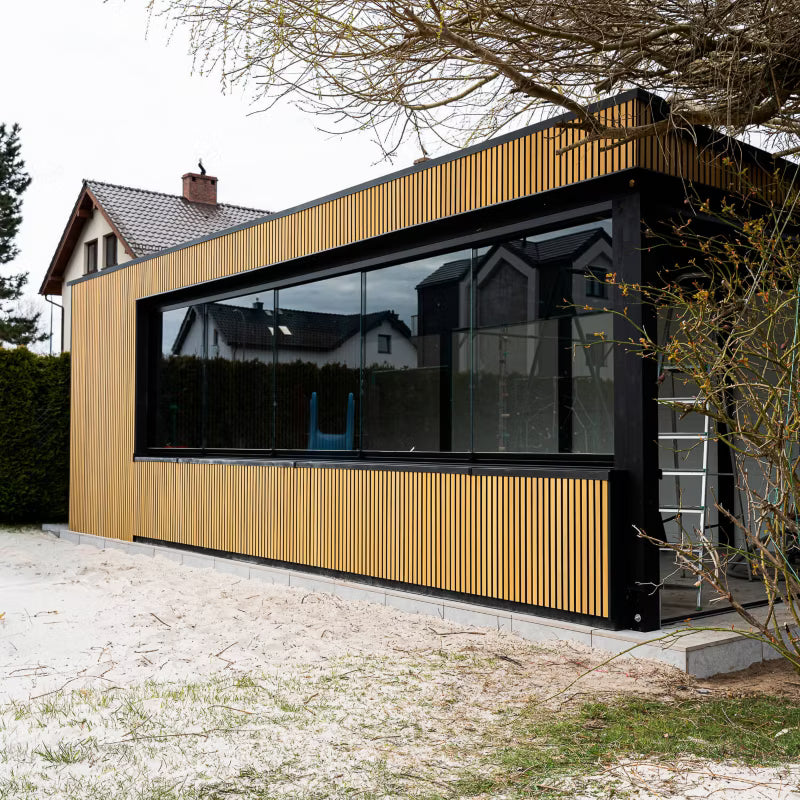 Facadepanel Komposit Trapez 2,9 m Lys Eg og Sort