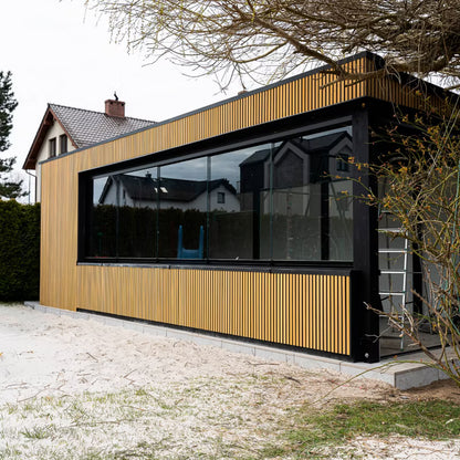 Facadepanel Komposit Trapez 2,9 m Lys Eg og Sort