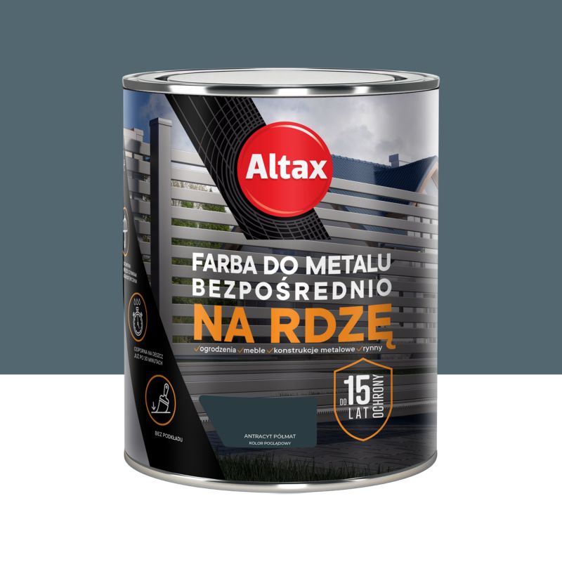 Altax antikorrosionsmaling antracit halvmat 0,75 l