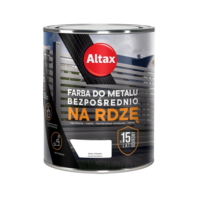 Altax antikorrosionsmaling hvid halvmat 0,75 l