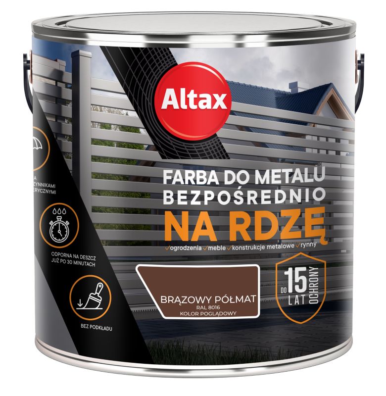 Altax antikorrosionsmaling brun halvmat 2,5 l