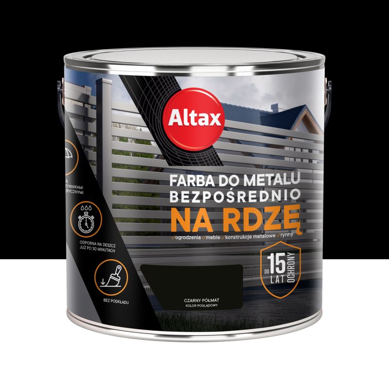 Altax antikorrosionsmaling sort halvmat 2,5 l