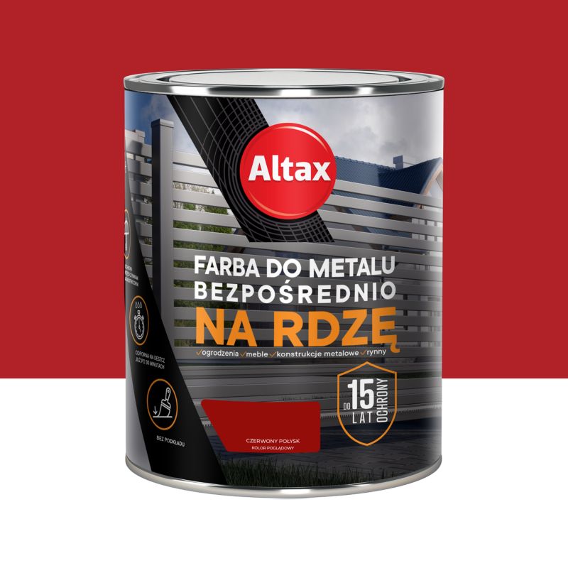Altax antikorrosionsmaling rød blank 0,75 l