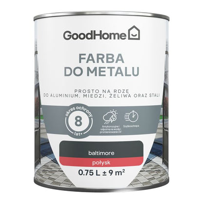 GoodHome antikorrosionsmaling med glans i antracit 0,75 l