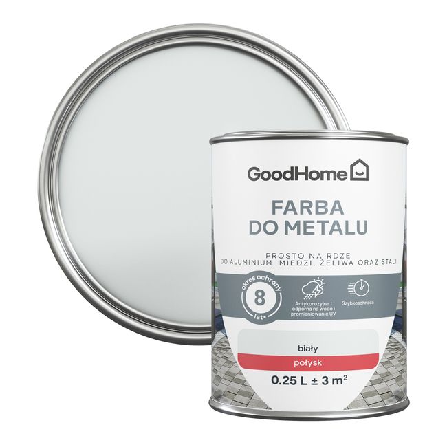 GoodHome antikorrosionsmaling hvid blank 0,25 l