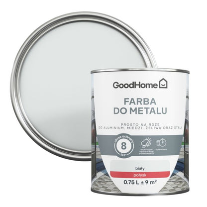 GoodHome antikorrosionsmaling højglans hvid 0,75 l