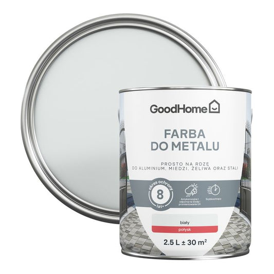 GoodHome antikorrosionsmaling højglans hvid 2,5 l