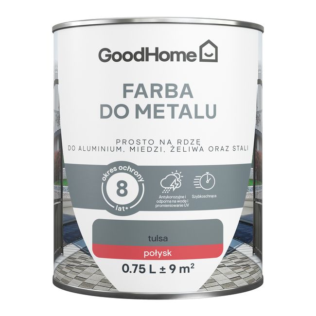 GoodHome antikorrosionsmaling højglans mørkegrå 0,75 l