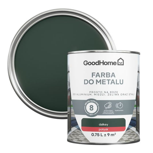 GoodHome antikorrosionsmaling højglans mørkegrøn 0,75 l