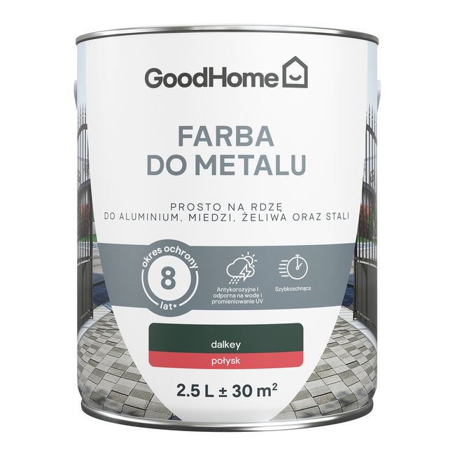 GoodHome antikorrosionsmaling i mørkegrøn højglans 2,5 l