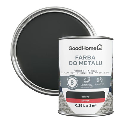GoodHome antikorrosionsmaling højglans sort 0,25 l