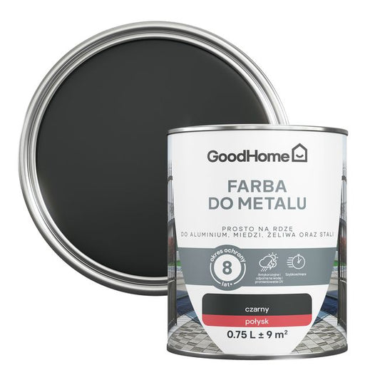 GoodHome antikorrosionsmaling blank sort 0,75 l