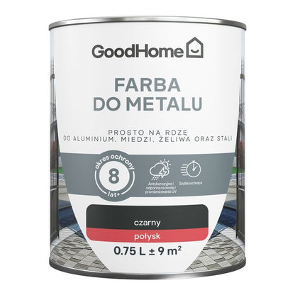 GoodHome antikorrosionsmaling blank sort 0,75 l