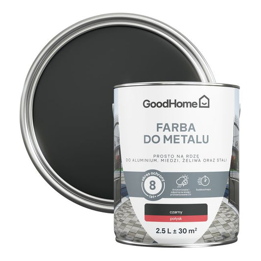 GoodHome antikorrosionsmaling blank sort 2,5 l