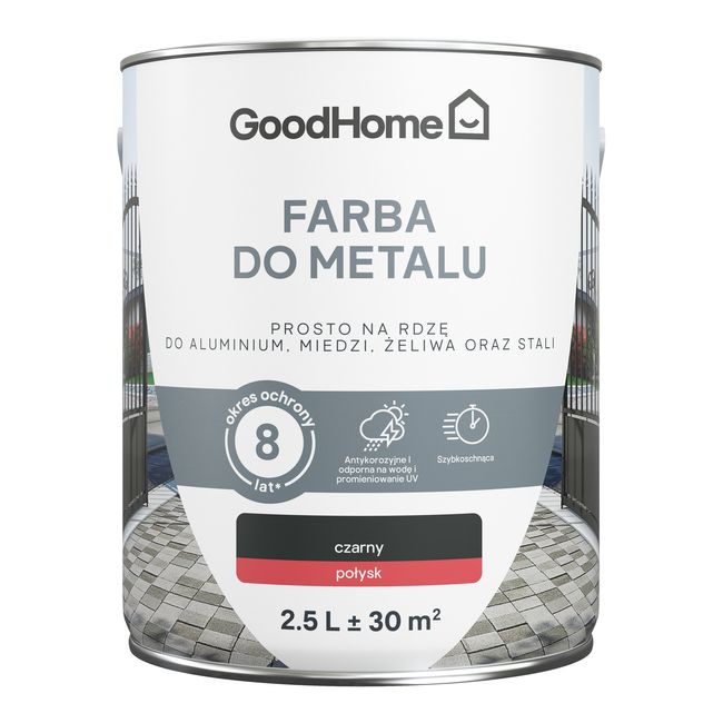 GoodHome antikorrosionsmaling blank sort 2,5 l