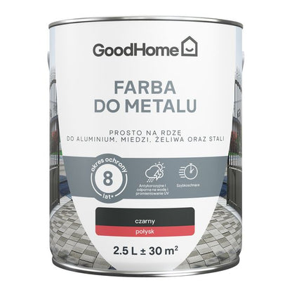 GoodHome antikorrosionsmaling blank sort 2,5 l