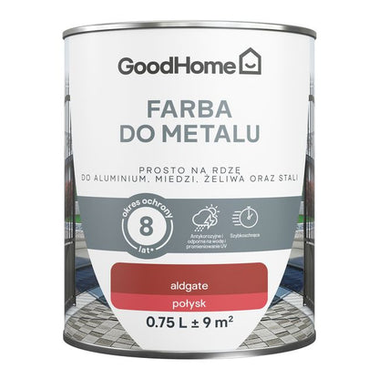 GoodHome antikorrosionsmaling i rød højglans 0,75 l