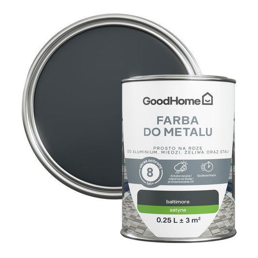 GoodHome antikorrosionsmaling satin antracit 0,25 l