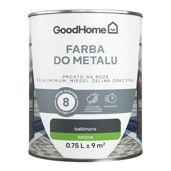 GoodHome antikorrosionsmaling satin antracit 0,75 l