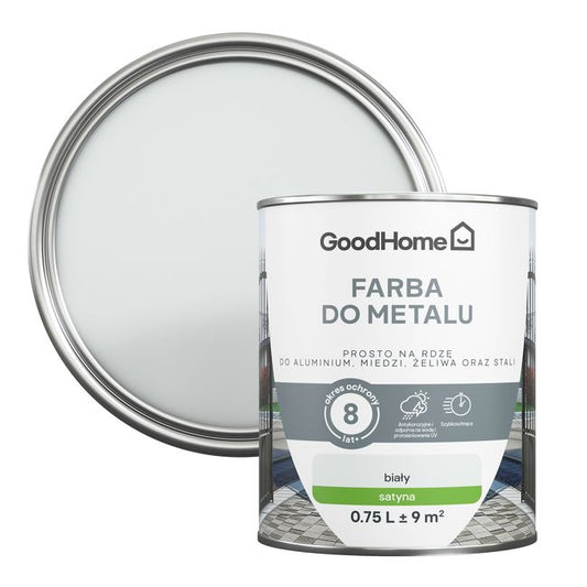 GoodHome antikorrosionsmaling satin hvid 0,75 l