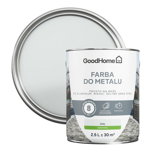 GoodHome antikorrosionsmaling satin hvid 2,5 l