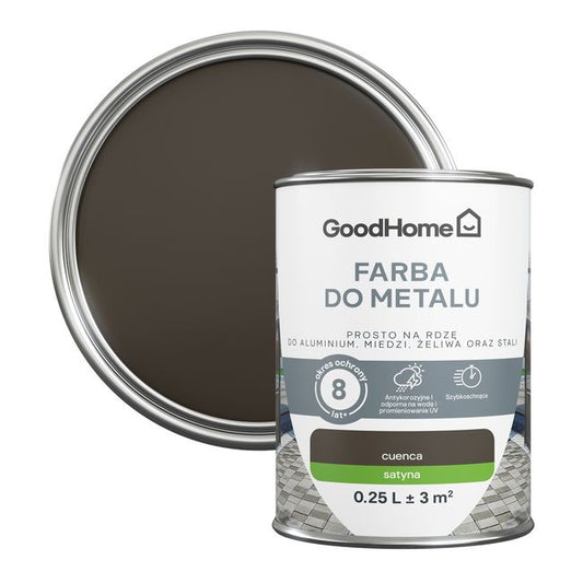GoodHome antikorrosionsmaling satin brun 0,25 l