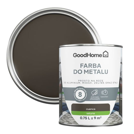 GoodHome antikorrosionsmaling satin brun 0,75 l