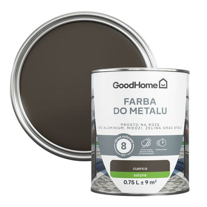 GoodHome antikorrosionsmaling satin brun 0,75 l