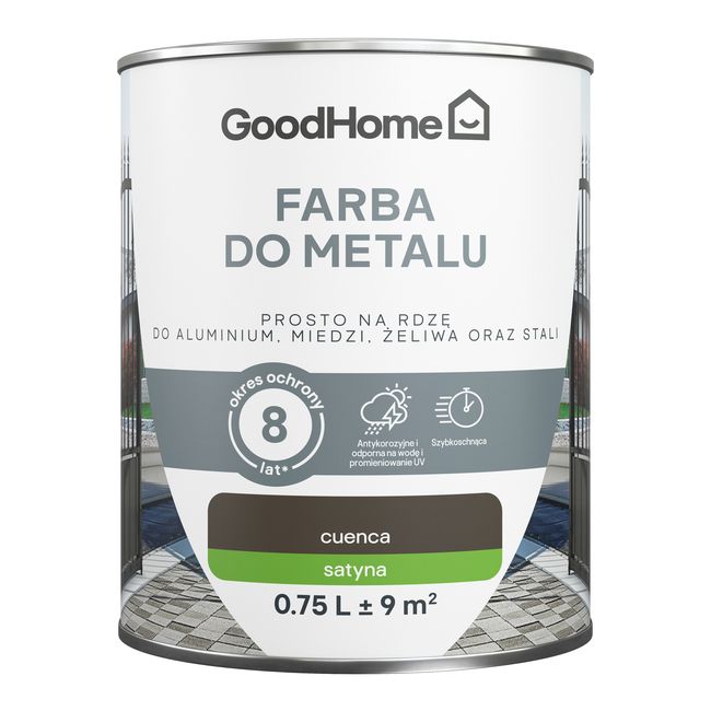 GoodHome antikorrosionsmaling satin brun 0,75 l