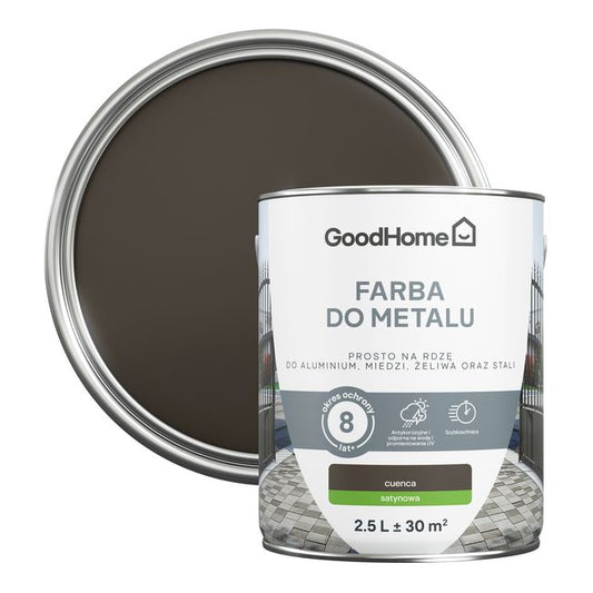 GoodHome antikorrosionsmaling satin brun 2,5 l