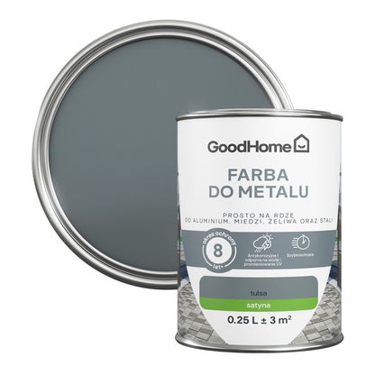 GoodHome antikorrosionsmaling satin mørkegrå 0,25 l