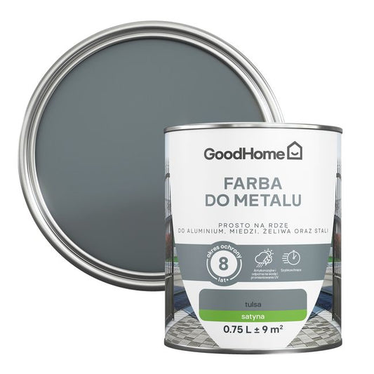 GoodHome antikorrosionsmaling satin mørkegrå 0,75 l