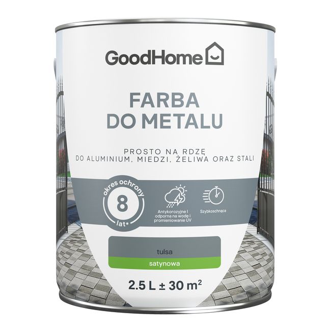 GoodHome antikorrosionsmaling satin mørkegrå 2,5 l