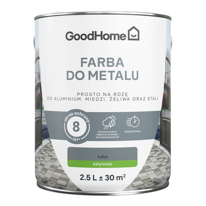 GoodHome antikorrosionsmaling satin mørkegrå 2,5 l