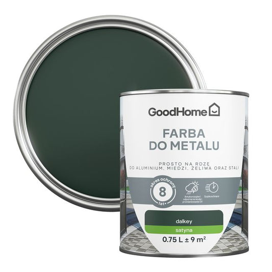 GoodHome antikorrosionsmaling satin mørkegrøn 0,75 l