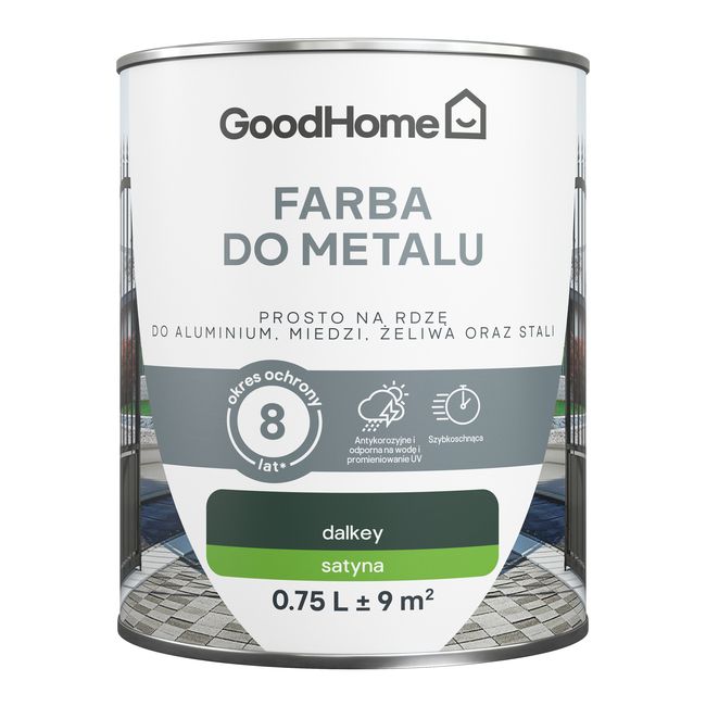 GoodHome antikorrosionsmaling satin mørkegrøn 0,75 l