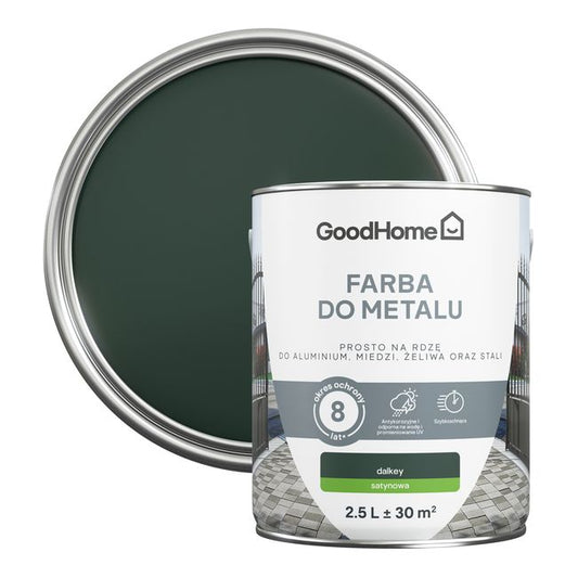 GoodHome antikorrosionsmaling satin mørkegrøn 2,5 l