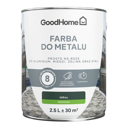 GoodHome antikorrosionsmaling satin mørkegrøn 2,5 l