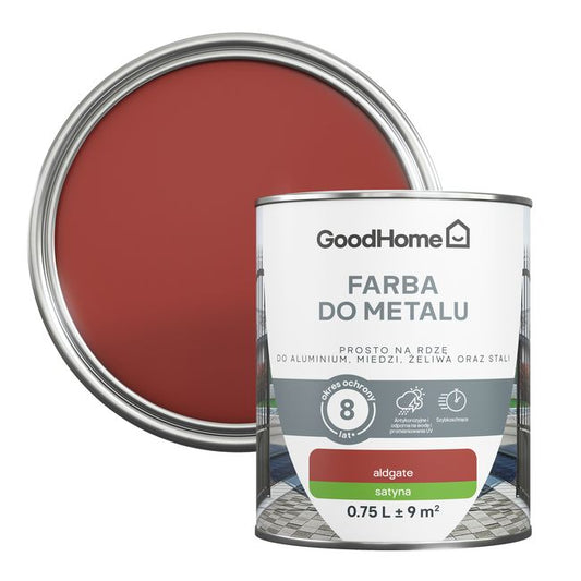 GoodHome antikorrosionsmaling satin rød 0,75 l