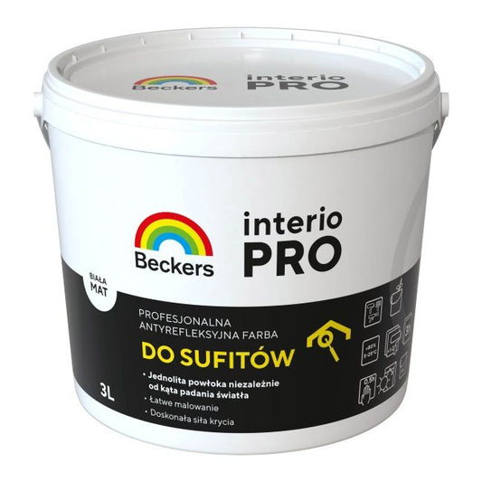Antirefleksmaling Beckers Interio Pro hvid 3 l