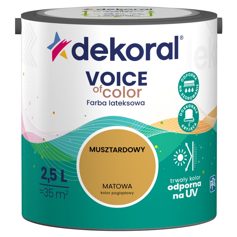 Dekoral Voice of Color maling i sennepsgul, 2,5 l