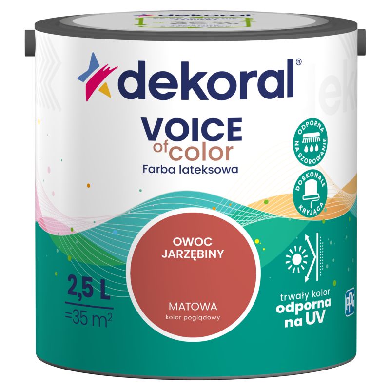 Dekoral Voice of Color maling i rønnebærfrugt, 2,5 l