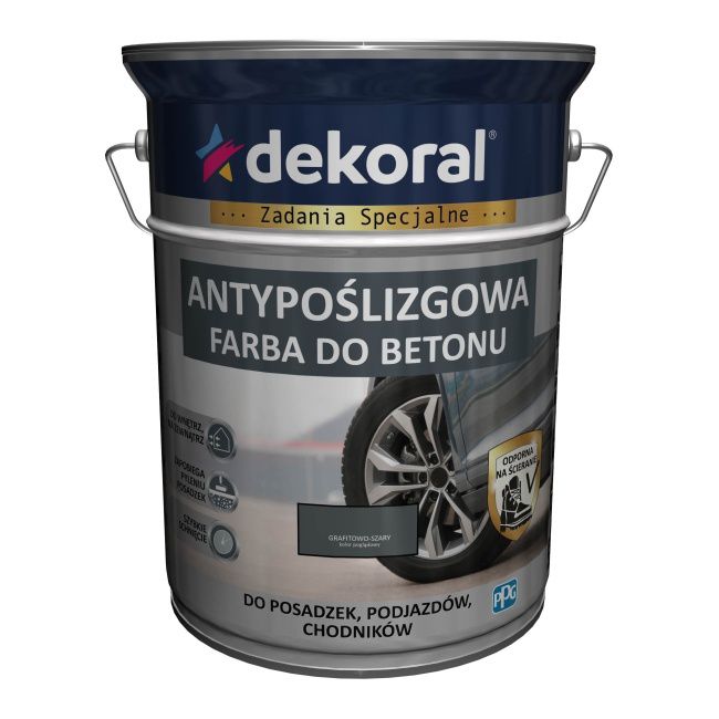 Dekoral skridsikker betonmaling grå mat 5 l