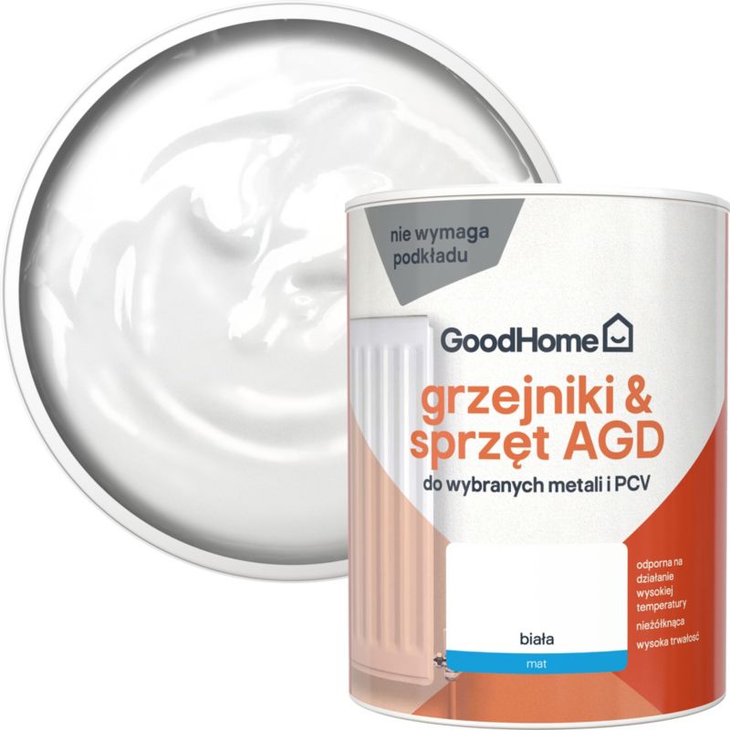 GoodHome hvid mat radiatorlak 0,75 l