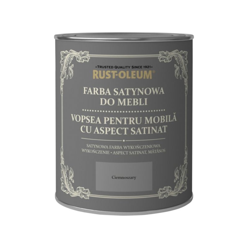 Rust-Oleum møbelmaling mørkegrå satin 0,125 l