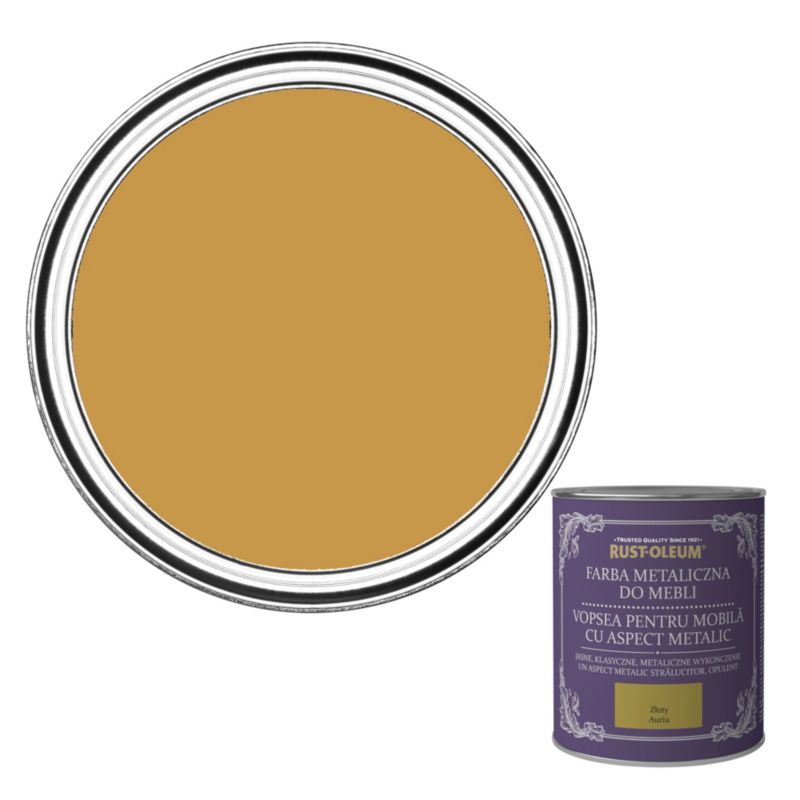Rust-Oleum møbelmaling i guldfarvet metallic, 0,125 l