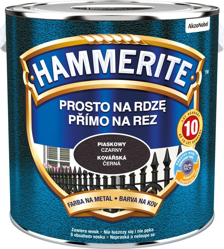 Hammerite metalmaling i sandet sort 2,5 l