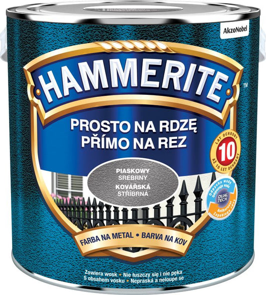 Hammerite metalmaling i sand-sølv, 2,5 l